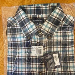 Mens lightweight plaid flannel shirt